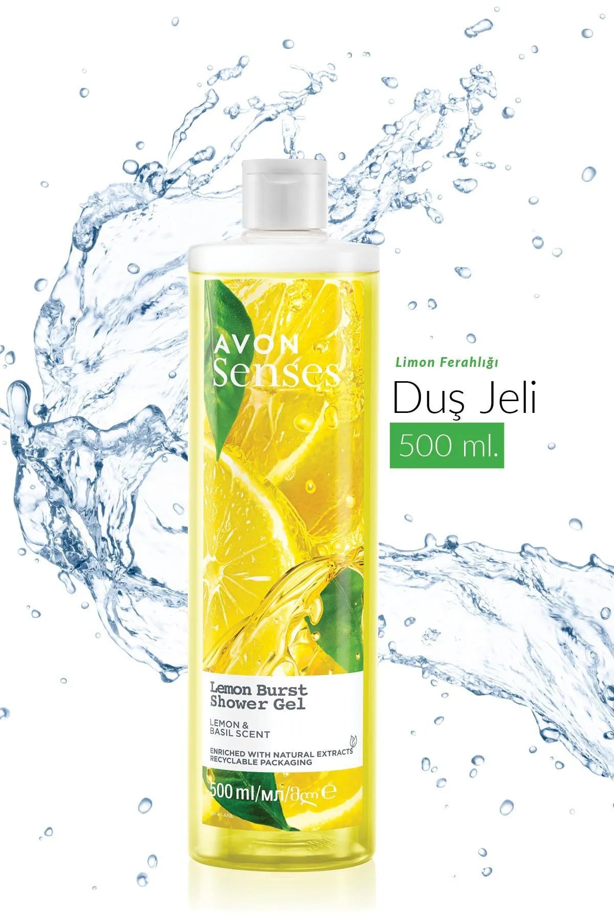 Avon Senses Lemon Burst Limon ve Reyhan Kokulu Duş Jeli 500 Ml.