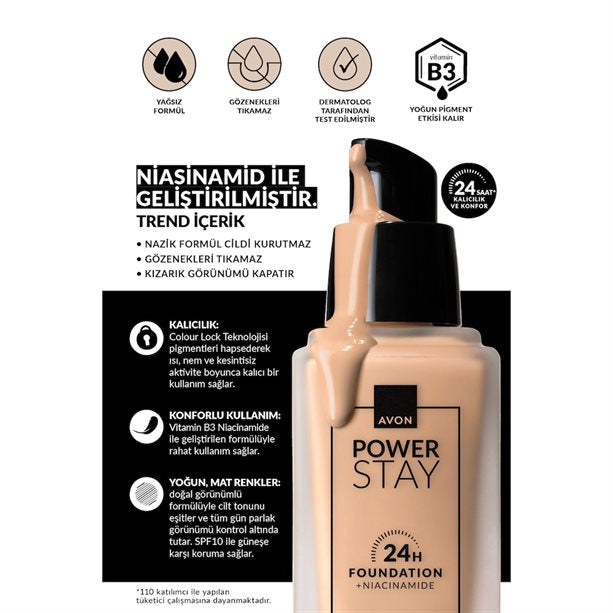 Power Stay Mat Fondöten 30ml